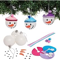 Baker Ross AT190 Sneeuwpop Knutselset Kinderen  4 Stuks Kerstknutselset Gesorteerd