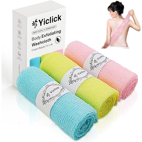 Set De 2 Serviettes Exfoliantes Japonaises - 100x21cm, Polyester + Fibre Carbone - Pour Le Dos, Gommage Et Massage