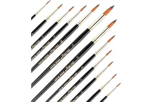 Prasacco 12 Stück Aquarellpinsel Set, Nylon Pinsel, Runde Spitze Pinsel-Set Aquarellpinsel Künstlermalpinsel Pinselset Acrylfarben Pinsel Malerei Ölfarben Brush Set für Künstler, Erwachsene und Kinder