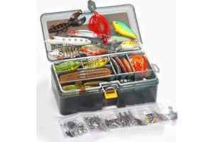 OJYDOIIIY Fishing Lures for Freshwater Bass Including Topwater Baits Kit,Animated Swimbaits Set,Top Water Frog with Tackle Box