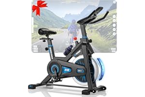 Vélo d'Appartement, DMASUN Vélo d'Exercice Magnétique Silencieux avec Écran LCD, Résistance Réglable de 0 à 100%, Volant d'inertie Solide, Siège Moelleux et Confortable, Capacité de Charge 160 kg