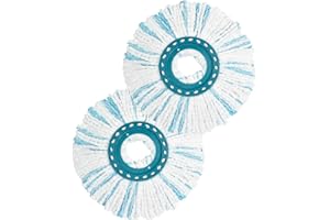 GFRED 2 Piezas Cabezas de Fregona de Repuesto Compatible con Leifheit Clean Twist Mop Ergo Repues to para Fregona Microfibra de Recambio Buena Absorbencia Apto para Todo Tipo de Suelos Azul & Blanco