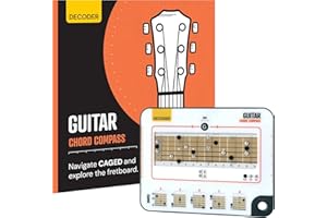 NOISY CLAN Compas et livre d'accords coulissants pour guitare - Apprenez le système CAGED, créez plus de 1 000 accords dans n'importe quelle tonalité, outil de décodage visuel du manche et livre théorique