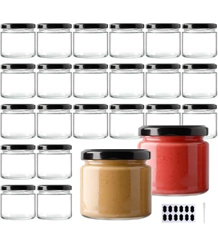Lot De 12 Petits Bocaux 230 Ml Couvercle Doré TO 82 – Parfaits Pour Confitures, Mini-Desserts – Verre Qualité Allemande