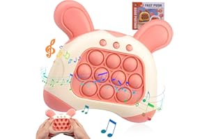 Pop It Fidget Jouets, Quick Push Game Ball Toys avec Musique Puzzle Game Machine Contrôleur Jeu Machine sensorielle à Bulles Squeeze Hit The Mole sensoriel électronique Développement précoce (Rose)