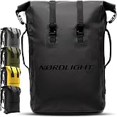 Nordlight Waterproof Dry Bag 35L Backpack - (Black) Roll Top Backpack with Padded Carrying Strap, Bike Backpack, Messenger Ba