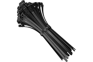 intervisio Kabelbinder Wiederverschließbar, 150mm x 7,6mm, schwarz, 100 Stück, Wiederlösbar, Wiederverwendbar