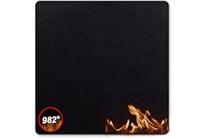 AISNY Tapis Ignifuge, Tapis de Protection Thermique 100 x 100cm D'épaisseur 5mm Résistance à la Chaleur 982°C Tapis de Soudure Tapis de Protection Incendie Tapis Ignifuge pour Soudage Barbecue, Noir