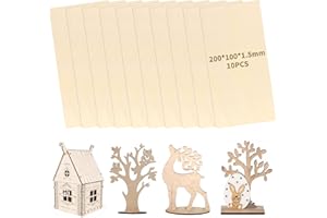 ‎QUOTRE 10 Stück Balsaholz Platten, Holz-Platte, 20x10cm Sperrholzplatte, Dünne Sperrholz-Zuschnitte, Balsabretter für DIY, Haus, Laserschnitt Heimwerker, Miniatur-Bootsmodell aus Holz