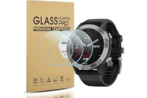 SUOMAN Diruite 4 Packs Screen Protection do Garmin Fenix 6 Ochraniacz Ekranu,HD Szkło Hartowane Anti Scratch Folia Ochronna do Garmin Fenix 6