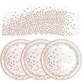 80 Assiettes Plates En Carton – 22,5 Cm, Motif Bois, Résistantes à L'eau Et à L'huile - 11