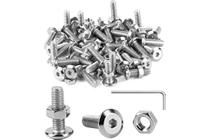 100 st M5 × 16 mm Skruvset rostfritt stål försänkt insex med muttrar