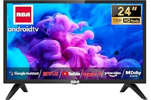 RCA Smart TV 24 Pulgadas LED HD Android WiFi Televisor con Control por Voz Google Assistant, Google Play Store, Bluetooth, Sintonizador Digita