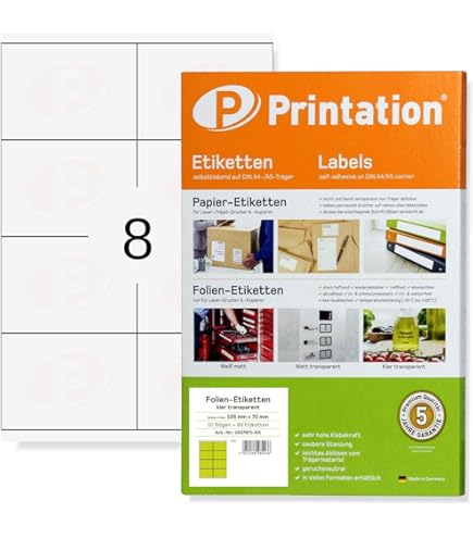 Etichette Trasparenti Avery A4 - 25 Fogli Per Stampanti Laser