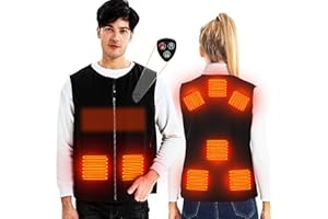 Pinuotu Electric Heated Vest Jacket for Men and Women, USB Charging Vest 3-level Heating for 8 Hours, Heated Clothes Jacket for Warmth, Outdoor Work, Ski, Hiking(NO Power Bank)