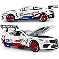 Magicwand ⦗Random Color⦘ Die-Cast 1:24 Scale B.M.W M8 GTE【Large】 with 4 Openable Doors,Working Steering, Foldable Mirrors,Lights,Music【Pack of 1】