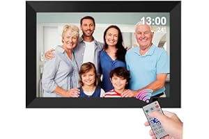 UCMDA Marco de Fotos Digital - IPS 10,1 Pulgadas Marco Digital FHD, Soporte para USB/Fotos/Música/Vídeo, 1280x800, Rotación Automática, Control Remoto/Reloj/Calendario