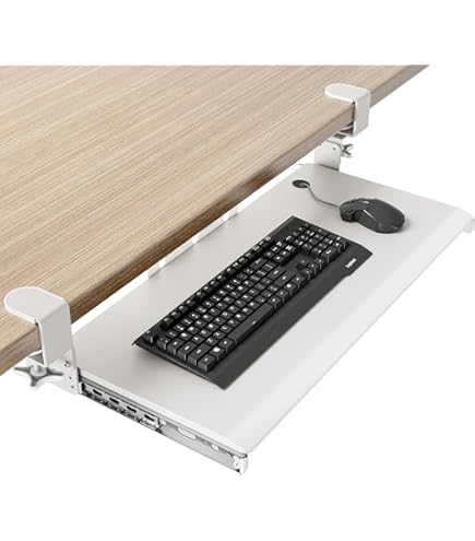 UPGRAVITY Tastaturablage Untertisch - Ausziehbar 80 Cm Mit C-Clip Montage