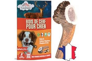 CASABLANE Bois de Cerf pour Chiens de 10 à 20 kg, Entier Taille M, 75 à 149 g, friandise Naturelle à mâcher, Jouet à Mordre, Os Long Ideal Chiens mordants, destructeurs, écologique, Soin Dentaire & Pur Plaisir