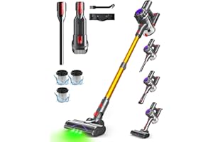 VACTechPro V15 Cordless Vacuum Cleaner, 35KPA 6-in-1 Stick Vacuum, Up to 45Mins Runtime Lightweight Vacuums with Detachable Battery, for Hardwood Floor Carpet Car Pet Hair