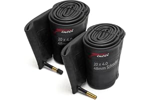 Fincci Velo Chambre a Air 20 x 4.0 Pouces Fat Bike - Paire VTT Chambres à Air 100-406 avec Valve Schrader 48mm pour Montagne & Hybrid & Fatbike, Electrique & Route & Homme Adulte Vélos - Un Paquet 2