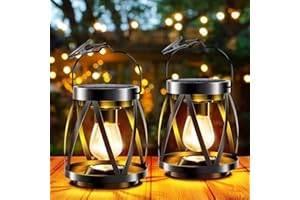 SENDALE Farolillos Solares Exterior,2 Piezas Faroles Solares Exterior,IP65 Impermeable lampara solar exterior jardin para Jardin, Acampar, Jardín, Terraza, Porch