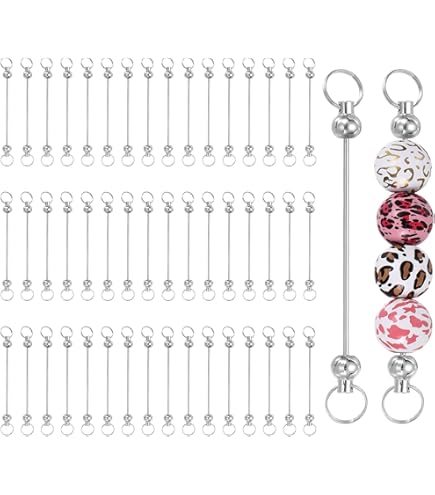 thumbnail image 2 of Beadable Keychain Bars Bulk 12 Pcs Beadable Keychain Bar, Silver Bead Keychain Beaded Keychain For Pendant Diy For Keychain Making Making Gift Keychain Making Kit 2 of 10