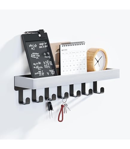 Yorbay Modern metalen sleutelrek met plank