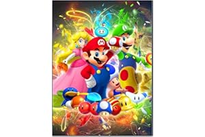 SCOOVY Maario 5D Diamond Painting Kit Complet, Anime DIY Peinture Diamant Set pour Adultes Enfants, Painting Diamant pour offrir des cadeaux, des peintures murales et une décoration de maison