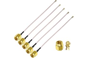 TUOLNK Kabel do IPX Męski SMA na IPX IPEX RG178 U.FL do wtyczki SMA Kabel przedłużający antenę WiFi 5 sztuk 6 cali (15 cm) do kart sieciowych Moduł PCI