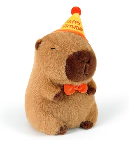Capybara Plüschtier 20 Cm – Süßes Kuscheltier Mit Weihnachtsmannmütze Als Geschenk Oder Dekoration