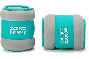 Core Balance Teal Ankle and Wrist Weights Adjustable Strap Neoprene Fabric Set Of 2 (0.5kg to 2kg)