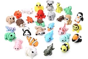 Starnearby 30PCS 3D Printed Animals, Articulated Flexible Fidget Mini Animals Toy Set, Mini Reptile Animal Figurine Toy, Anxiety Relief Cool Toy for Home, Office, Decor Executive Desk Toys (30PCS)