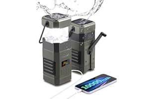 [10000mAh Waterproof] Raddy SL10 Emergency Radio, Hand Crank Solar Camping Lantern, IPX6 Wireless BT Speaker, AM FM NOAA, Flashlight, SOS Alarm for Power Outage Camping