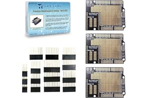 Treadax 3pcs Proto Shield Board Expansion PCB Breadboard Double Sided Tinned Gold Plated Holes with Female Header DIY Kits Compatible with Arduino Rev3 UNO