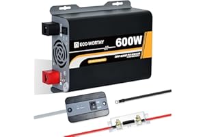 ECO-WORTHY - Inversor solar de 600 W, onda para coches, autocaravanas, caravanas, camping y sistema solar