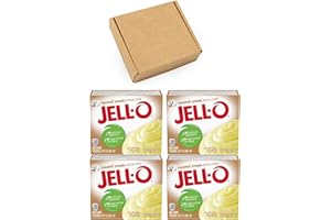GIFTOLUXE Jell-O Gelatin Powder Dessert Mix | Jello Gift Box for American Jelly | 4 x 85g (Coconut Cream)