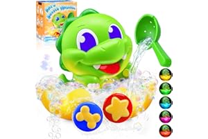 KIDLUNA Badewannenspielzeug ab 1-5 Jahre Baby Kinder, Dinosaurier Badespielzeug Bubble Schaummaschine mit Farbigen Lichtern, Badewanne Spielzeug Kinder Spiel Geschenk für 1 2 3 4 5 Jahre Jungen Mädchen