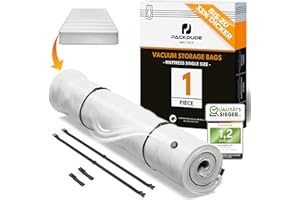 PACKDUDE Vakuumbeutel für Matratzen bis 200x100cm (Beutelgröße: 240x130cm) I Matratzen Vakuumbeutel für Schaumstoff-, Gel- & Latexmatratzen I Mattress Vacuum Bag I Vakuumbeutel Matratze vakuumieren