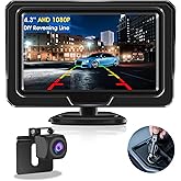 【2025 Upgrade】Reversing Camera Kit AHD 1080P Reverse Camera Kit Rear View Camera with 4.3'' LCD Monitor Reverse Camera for Va