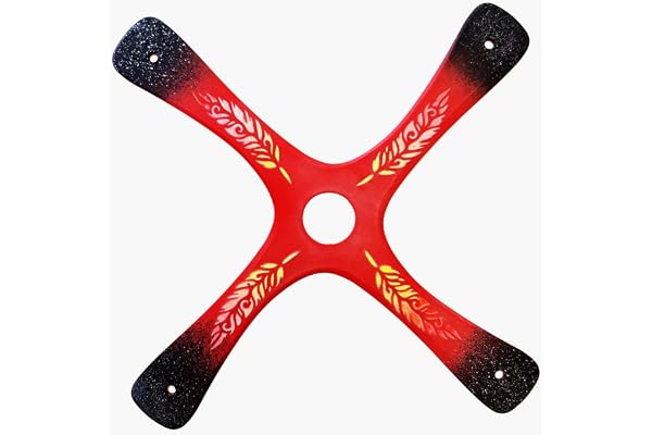 Boomerang S-Quad, Boomerang pour débutant ou Bon Lanceur, créé par Le Champion du Monde, Facile à Lancer, Sport de Plein air, d'une portée de 20 mètres, respectez Les consignes (Rouge)