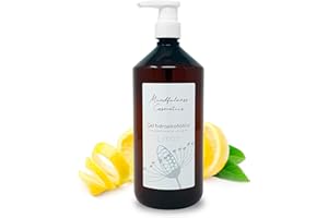 Essenciales - Gel Hidroalcóholico Desinfectante manos con Aceites Esenciales 100% puros (Aceite Esencial Limón, 1 Litro)