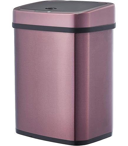 TALK-POINT Poubelle à Capteur Automatique 30-50 Litre Avec Cerclage, En Acier Laqué, Ronde, Ouverture/Fermeture Automatiques - Poubelle De Cuisine Automatique (Noir, 40 Litres