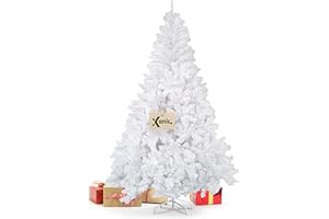Xonic® Claus weißer künstlicher Weihnachtsbaum - 5 Größen: 120-240cm - Moderner Tannenbaum Weiß mit Metall-Ständer - Dichter Christbaum (180 cm)