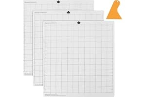 JRSHIRLEYLTD Lot de 3 tapis de découpe grillés pour Silhouette Cameo 4/3/2/1, 30,5 x 30,5 cm, flexibles, transparents, en vinyle