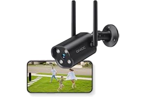 GNCC Überwachungskamera Aussen 2K, Kamera Überwachung Aussen, WLAN Kamera Outdoor, Bluetooth-Verbindung, Audio & Bewegungserkennung, Nachtsicht, 2-Wege-Audio, Cloud/SD, IP65 Wasserdicht, 2,4 GHz