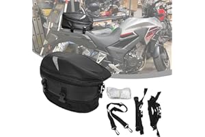 AnXin Borsa Sella Moto,Borsa Moto Sella Posteriore,Zaino da sella per motocicletta, impermeabile, multifunzionale in pelle poliuretanica, per casco da moto, da viaggio, 18,5 litri