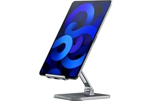 Satechi Aluminum Desktop Stand - Adjustable Tablet Mount with Protective Grips - Compatible with All iPad and Tablet Models, iPad Pro M2/ M1, iPad Air M1, iPad Mini, iPhones 15/14/13/12 and more
