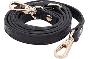 CHGCRAFT 120cm Correas de Repuesto Cruzadas Ajustables de Cuero de Vaca Asas de Correa de Monedero de Cuero para Bolsos de Hombro Negro