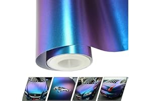 VINYL FROG Chameleon Vinyl Wrap Matte Metallic Vehicle Film Purple to Blue Stretchable Air Release DIY Decals 30cm x 152cm